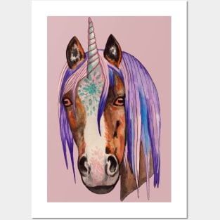 Magic watercolor unicorn horse Posters and Art